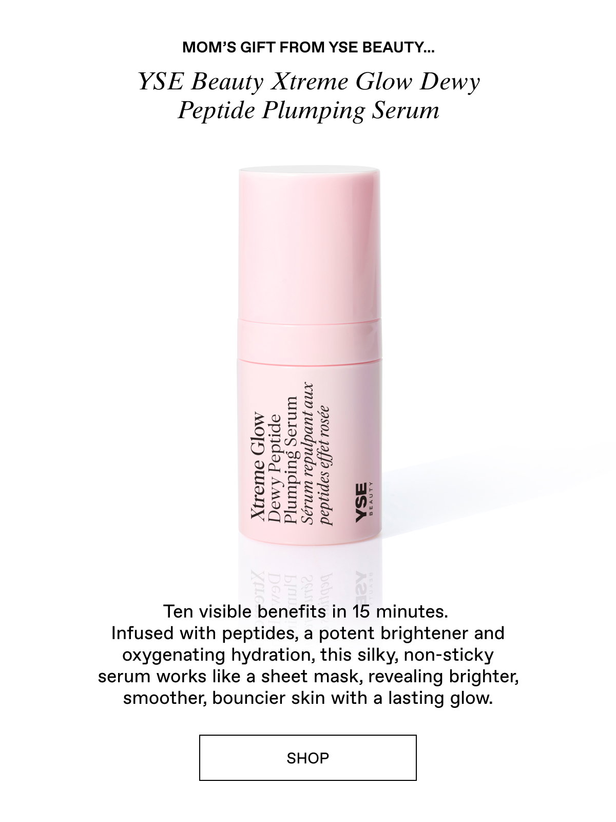 Henry Rose x YSE Beauty Collab. Free Xtreme Glow Dewy Peptide Plumping Serum with any $75+ purchase.