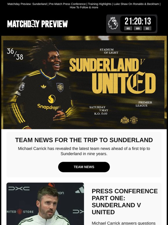 Team news for the trip to Sunderland