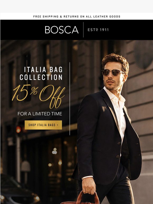 Italia Bags: Crafted in Italy, 15% off now