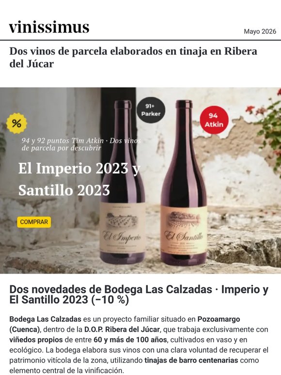 94 y 92 puntos Tim Atkin · Dos vinos de parcela por descubrir con 10% de descuento