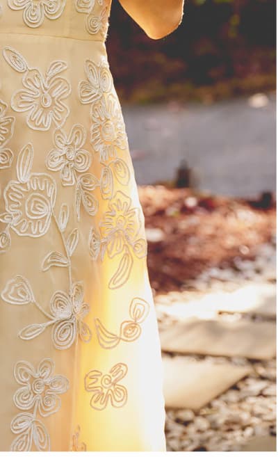 Strapless Floral Embroidered Organza Midi Dress In Maize