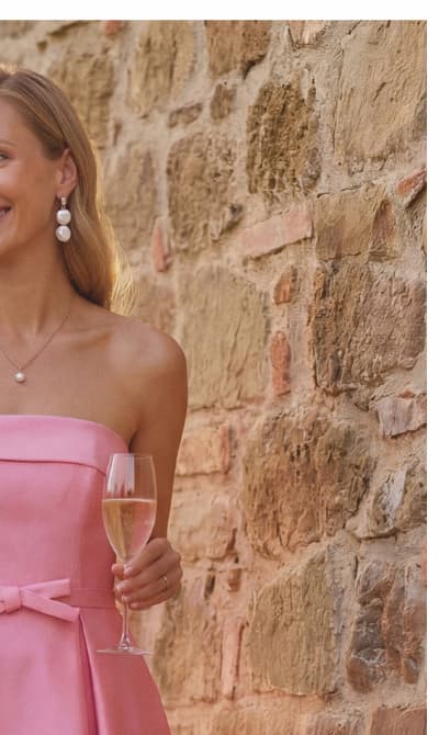 Strapless Bow Waist Mikado Midi Dress In Cherry Blossom