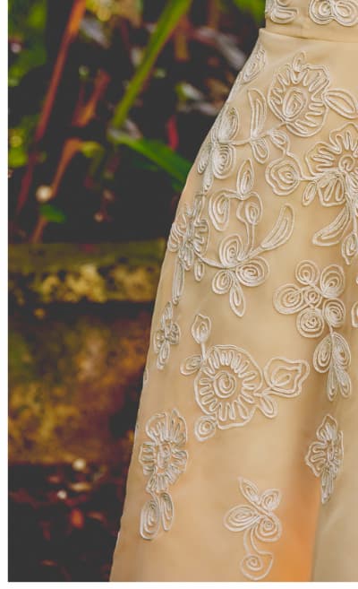 Strapless Floral Embroidered Organza Midi Dress In Maize