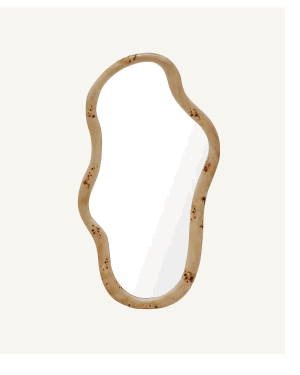 Shop Sorrento Organic Wall Mirror (Burlwood, 90 x 50cm)