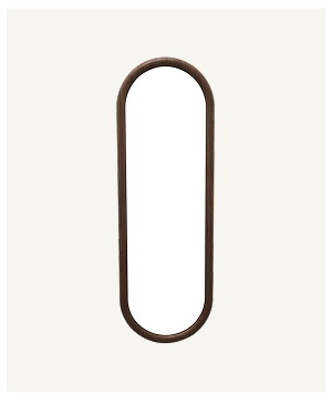 Shop Sorrento Oval Wall Mirror (Walnut, 45 x 135cm)