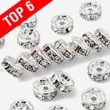 Brass Rhinestone Spacer Beads