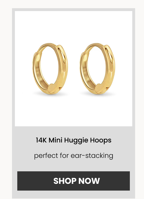 14K Mini Huggie Hoops
