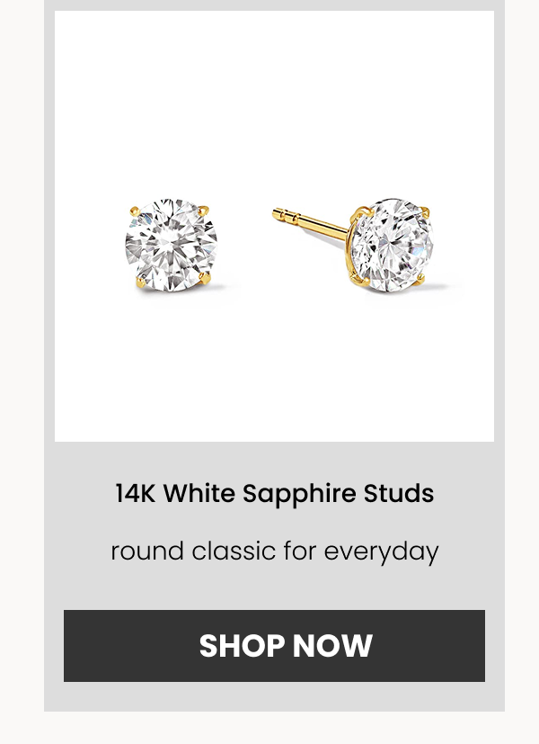 14K White Sapphire Studs
