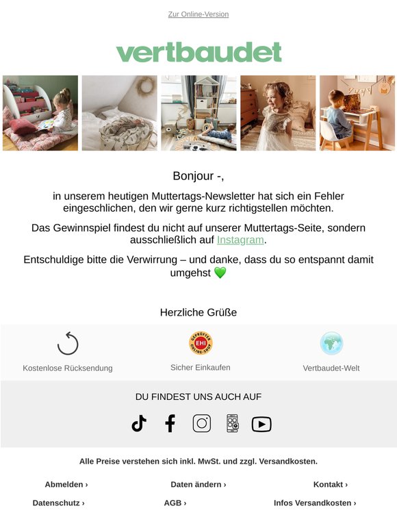 Oops! Korrektur zum Hinweis auf das Gewinnspiel