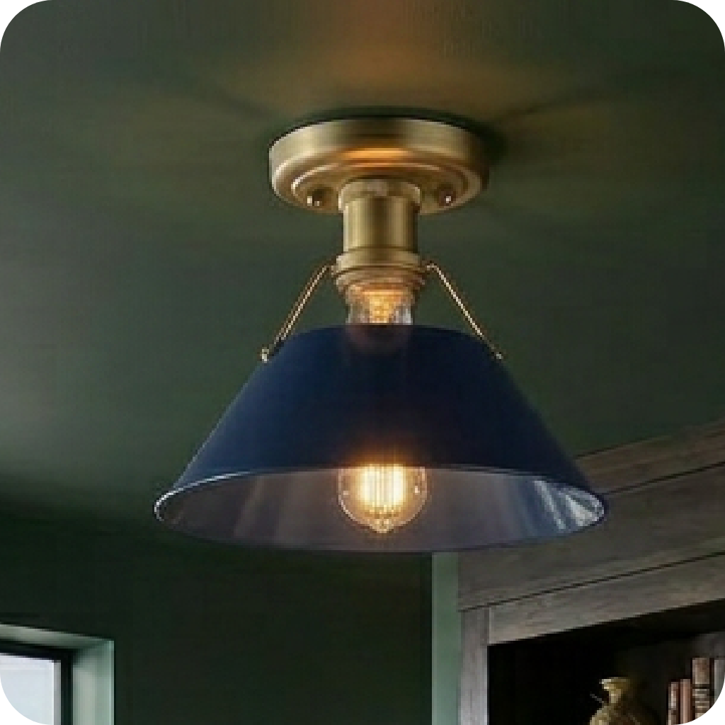 Brushed Champagne Bronze One Light Flush Mount from the Orwell BCB Collection