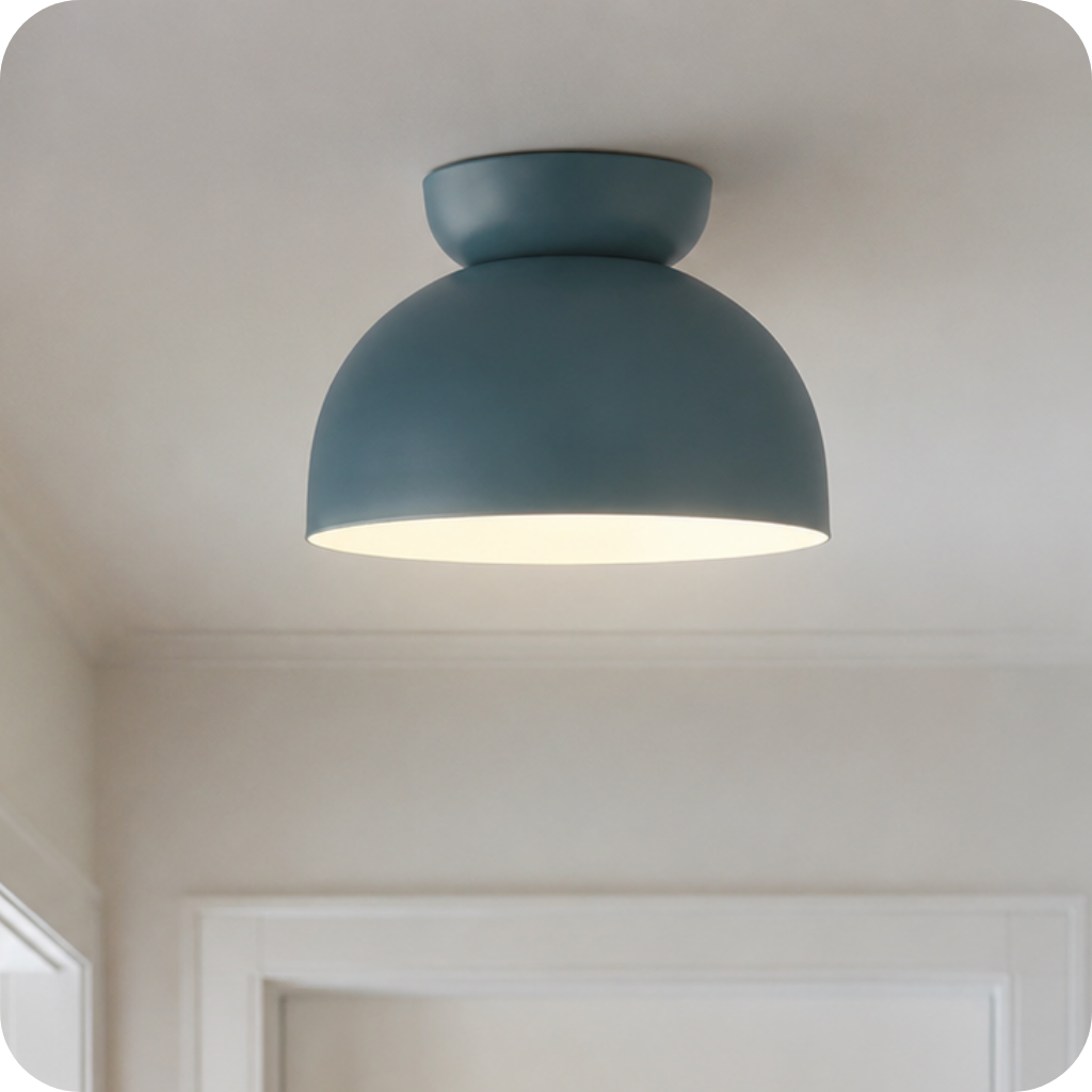 Dusty Blue One Light Flushmount from the Ventura Dome Collection