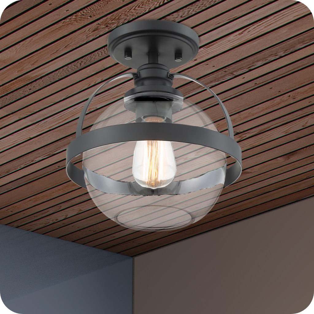 Pendleton 1-Light Ceiling Light in Matte Black