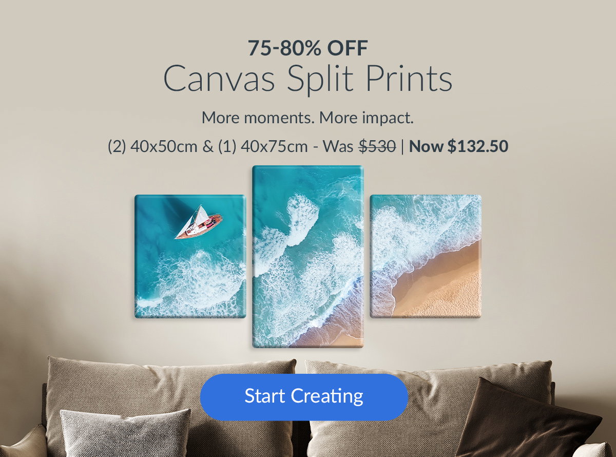 CANVAS Split Prints 75-80% off More moments. More impact.