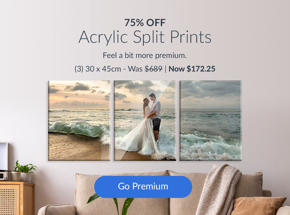 ACRYLIC Split Prints 75% off Feel a bit more premium.