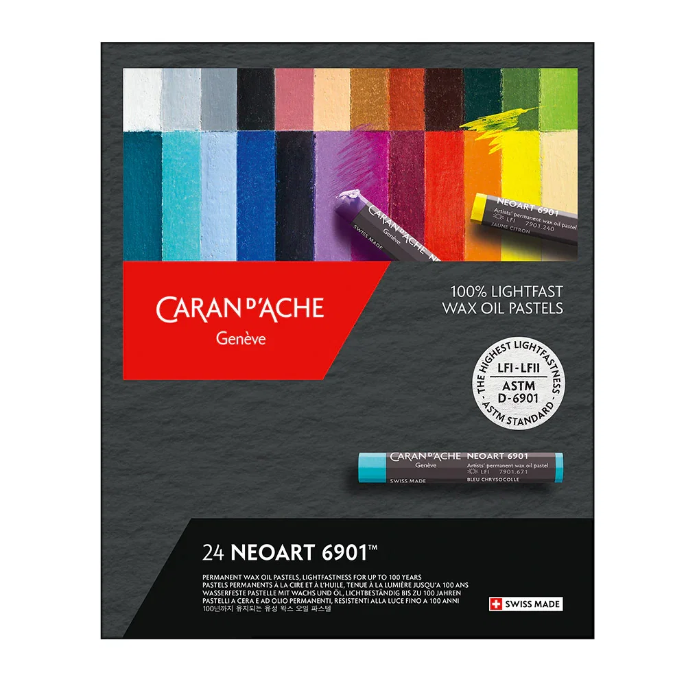 Image of Caran d'Ache Neoart 6901 Professional Water Resistant Wax Oil Pastels Box of 24