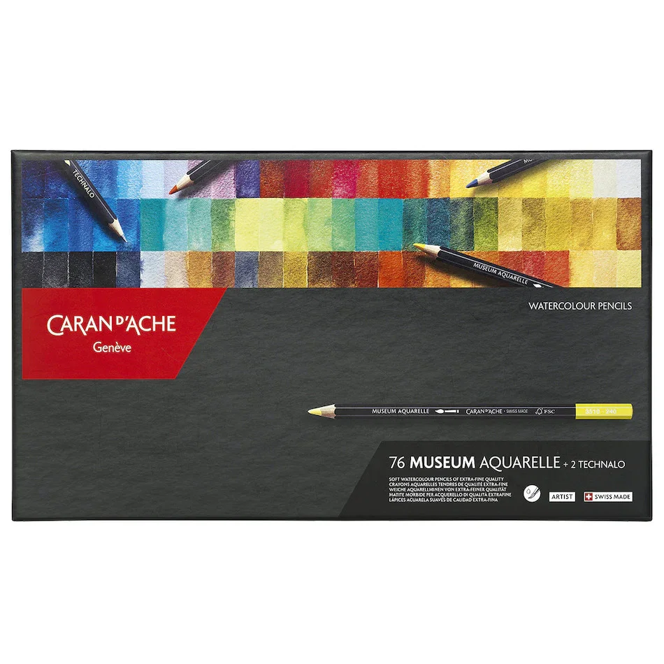 Image of Caran d'Ache Museum Aquarell Watercolour Pencil Box of 76 + 2 Technalo