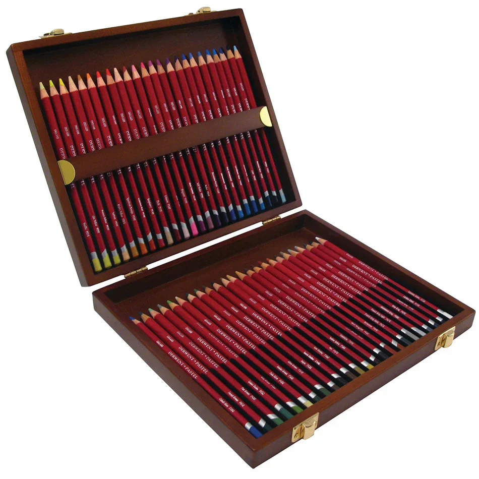Image of Derwent Pastel Pencil Wooden Box of 48