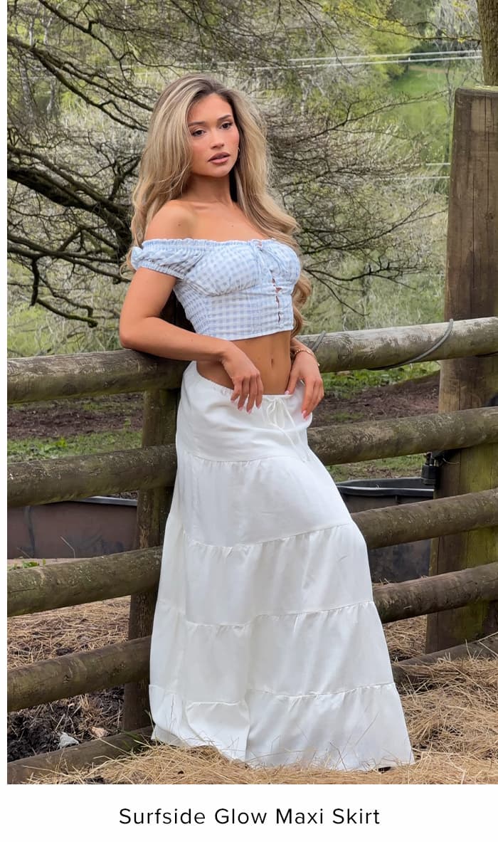 Surfside Glow Maxi Skirt White