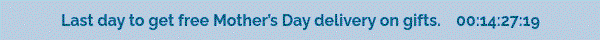 Last day to get free Mother’s Day delivery on gifts.