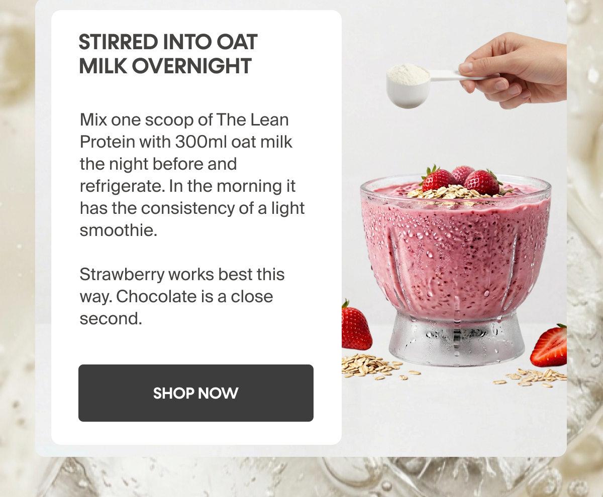 Stirred into oat milk overnight