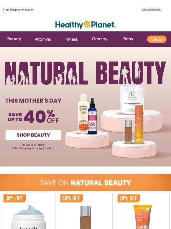 ✨ Self-care for Mom: Up to 40% OFF Natural Beauty