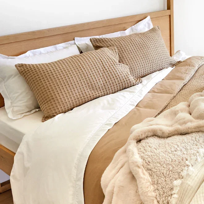 Thread Office Cream Chunky Waffle Duvet Cover Set