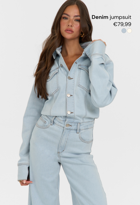 Denim stretch jumpsuit