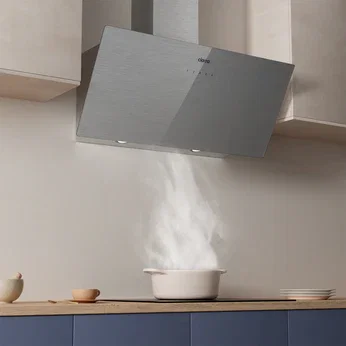 Ciarra Hotte de 90cm en Verre Argenté Brossé Avec Commande Tactile Wifi A+++ CBCS9736H-S