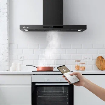 Ciarra Hotte aspirante murale intelligente 90cm Wifi et contrôle tactile CBCB9102P-OW