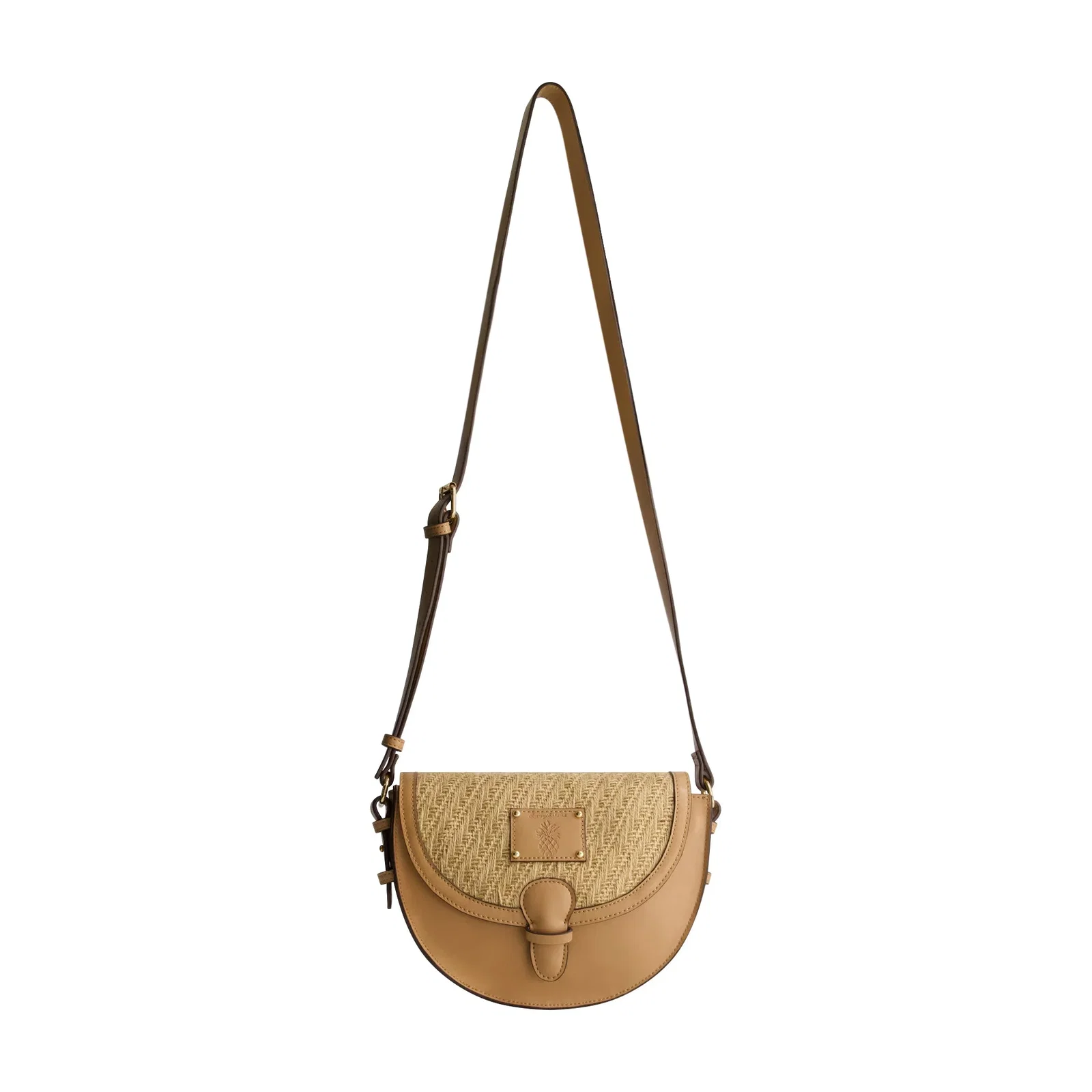 Image of Tommy Bahama Raffia/PU Crossbody Flap Bag, Tan