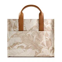 Image of Tommy Bahama Leather Trim Medium Floral Tote, Multi