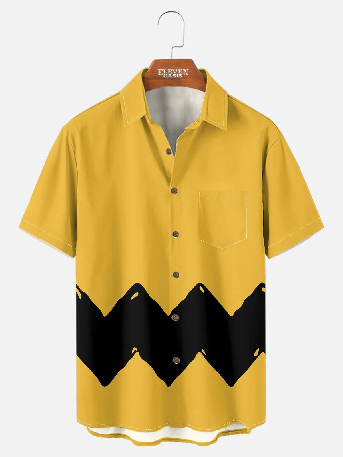 Image of Men's Charlie Brown Zigzag Short Sleeve Shirt