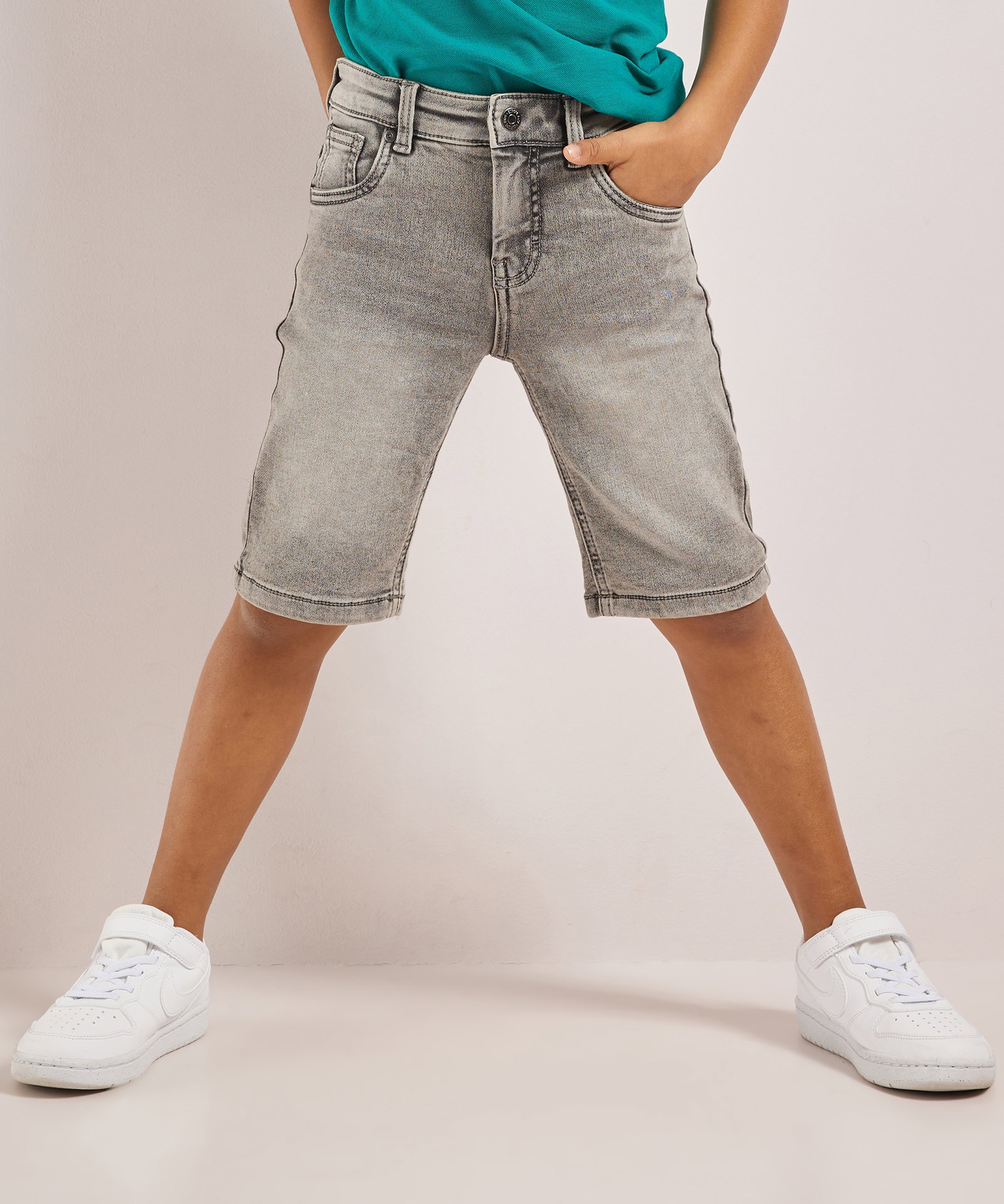 jogg jeans met knoop- met ritssluiting