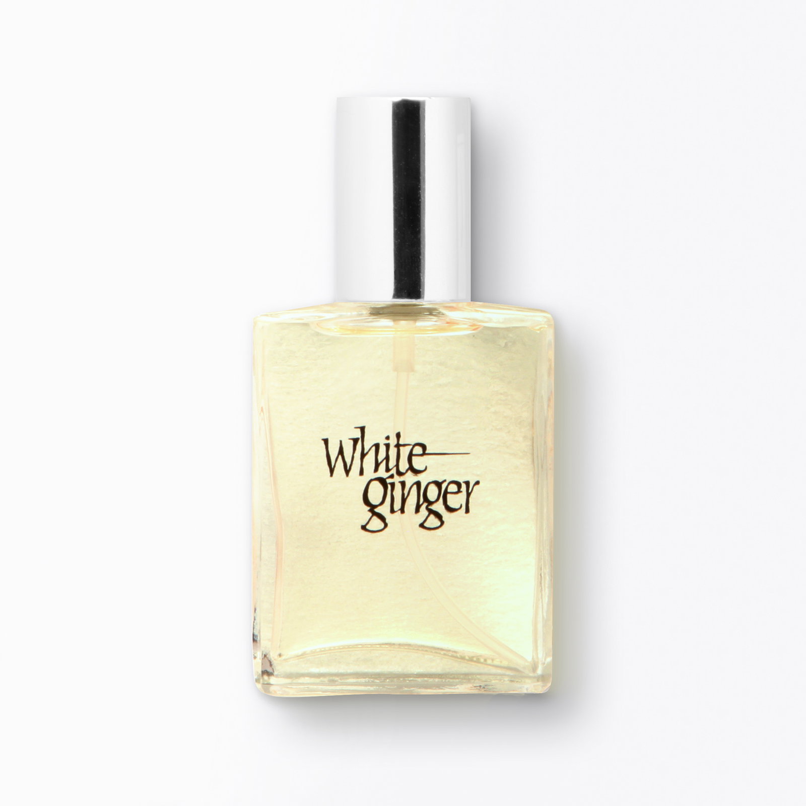 a bottle of White Ginger perfume on a white background