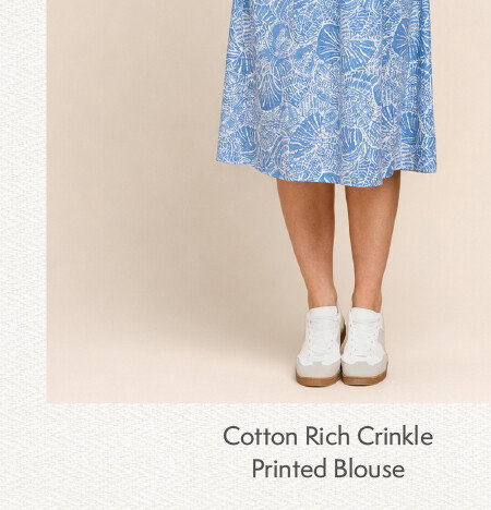 Pure Cotton Jersey Print Midi Dress