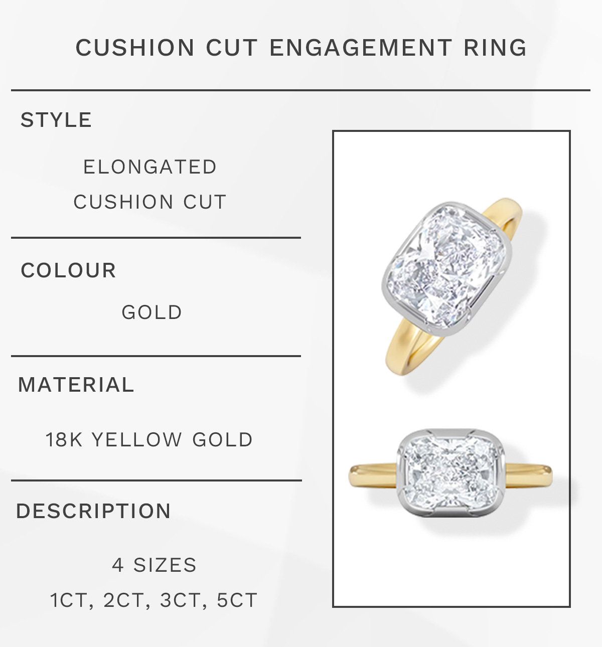Cushion cut engagement ring 