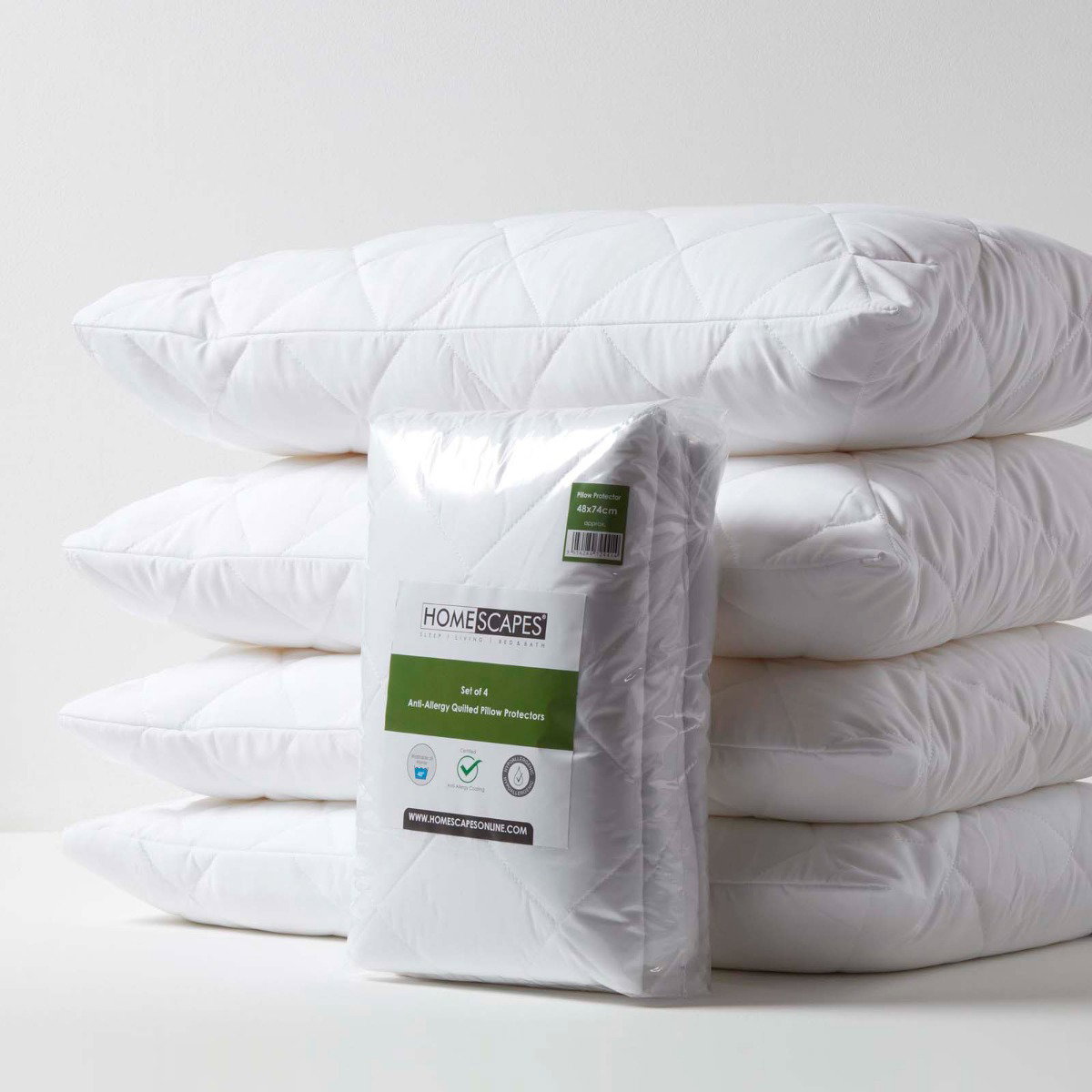 Image of Anti Allergy Pillow Protectors, Pack of 4