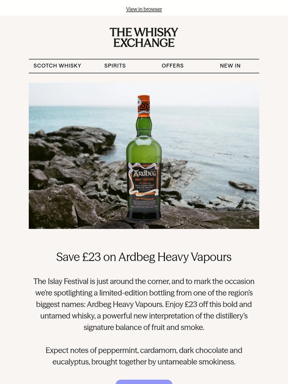 Save £23 on Ardbeg Heavy Vapours