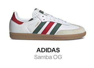 adidas Samba OG Sneakers in White/Red/Green