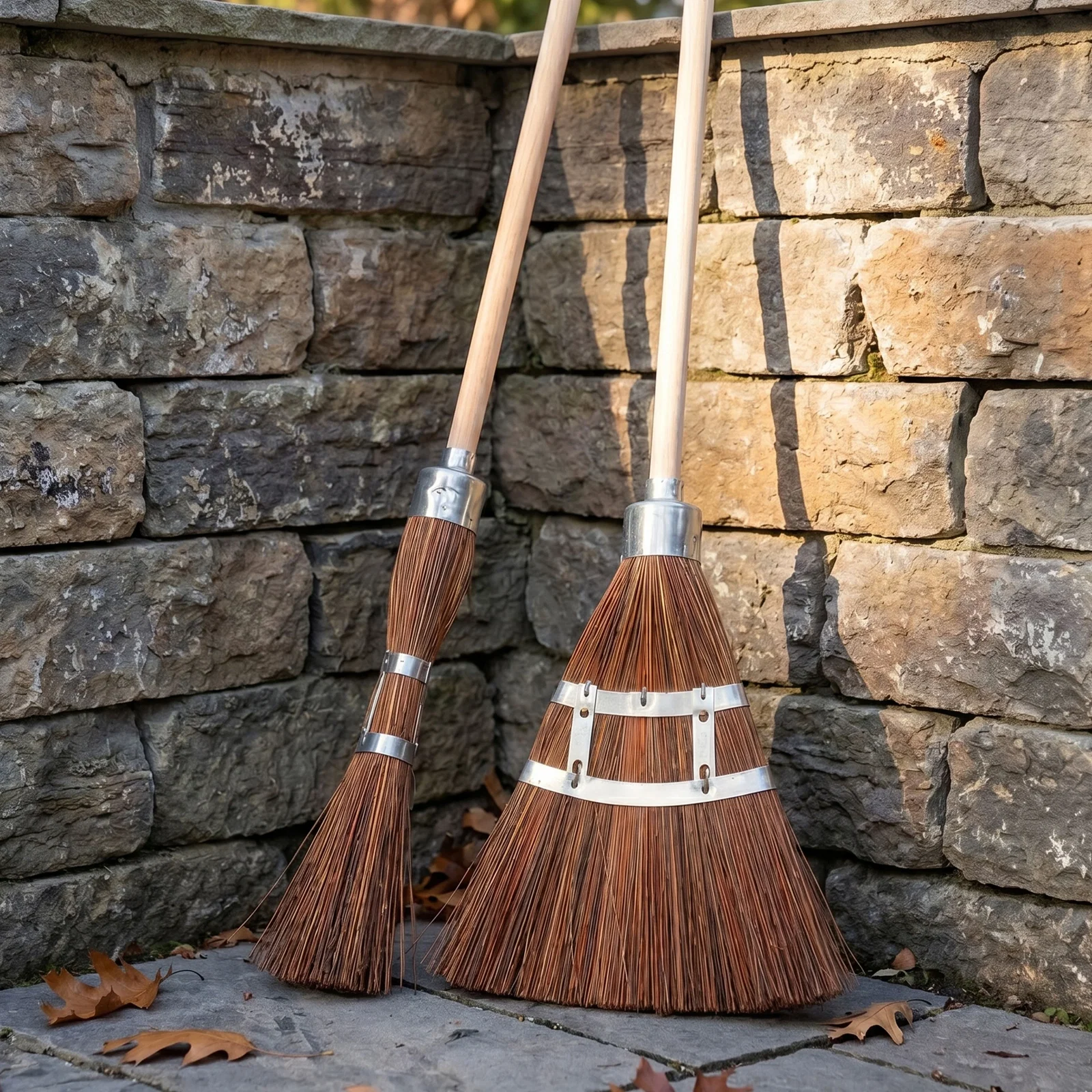 Image of Two Long-Lasting Garden Brooms