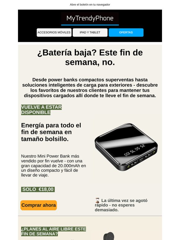 Vuelve a estar disponible: Nuestro Mini Power Bank bestseller
