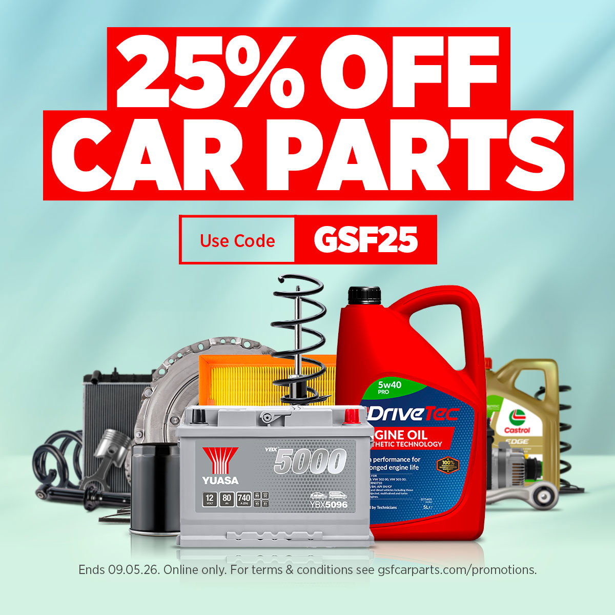 25% off all car parts - Use code GSF25