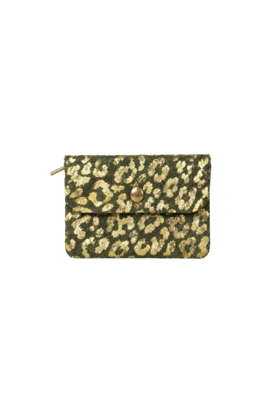 Sage Metallic Genuine Suede Purse