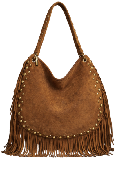 Willow Slouchy Tan Faux Suede Studded Bag