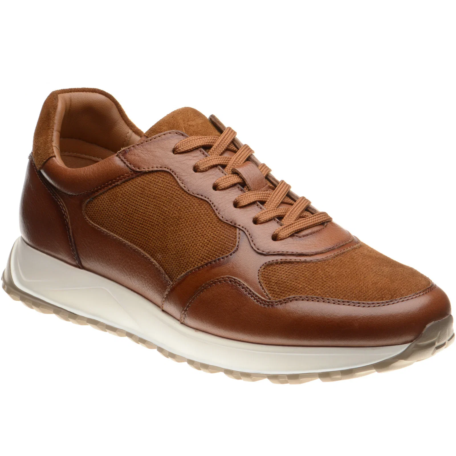 Image of Herring Paris mens rubber-soled in tan calf and suede