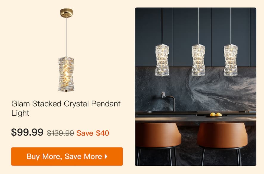 Glam Stacked Crystal Pendant Light