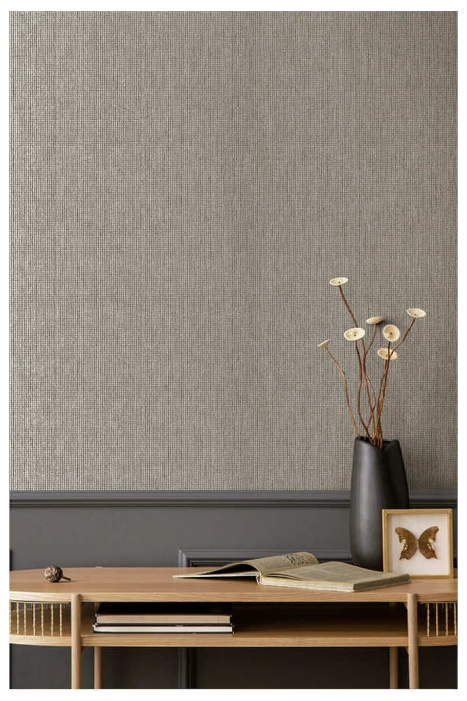 Pique Textured Wallpaper Charcoal Holden 66133
