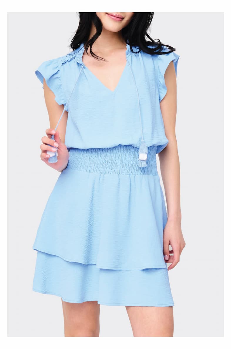 Isla Smocked Waist Flutter Day Dress
