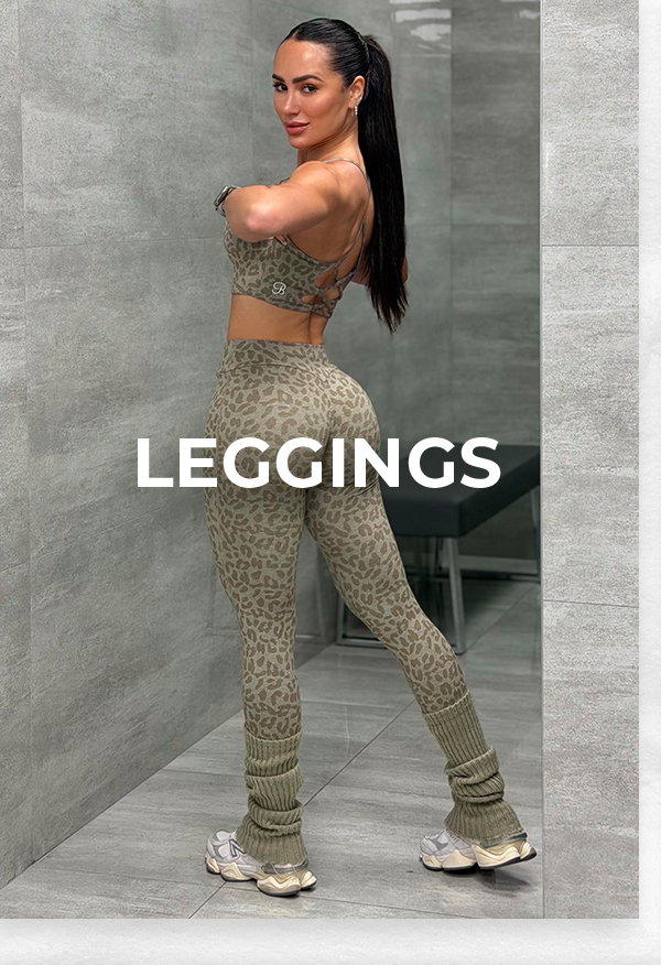 model in Nori Cheetah Fit Leggings