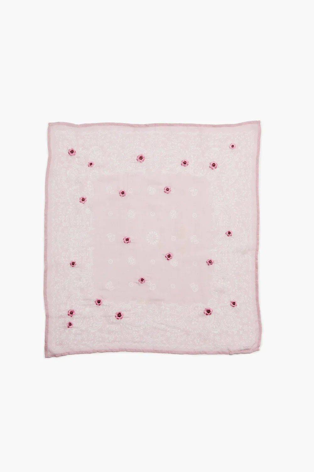 Image of Daisy Embroidered Bandana Pink